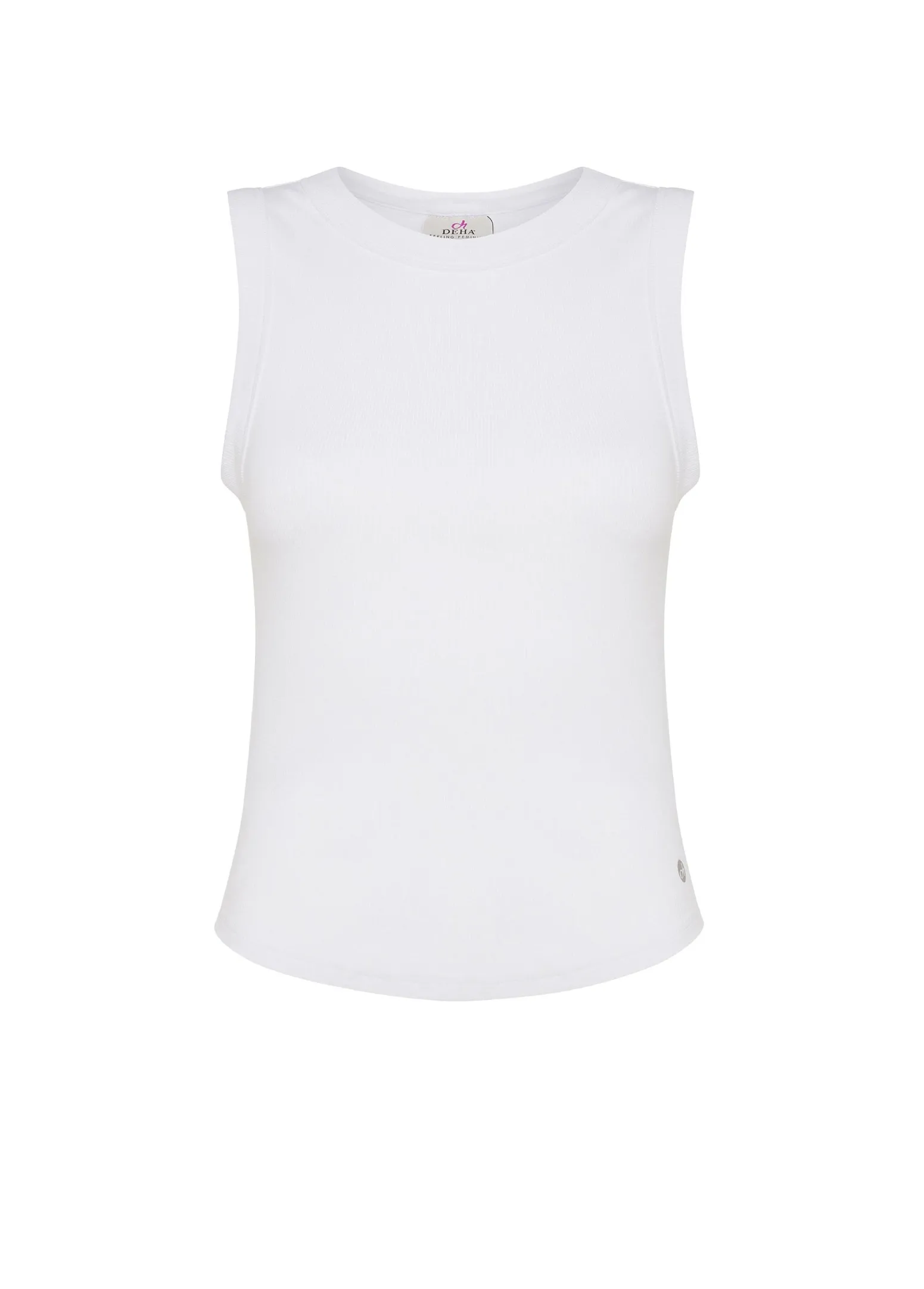 DEHA Top & T-Shirts*Top In Costina Effetto Vintage Bianco
