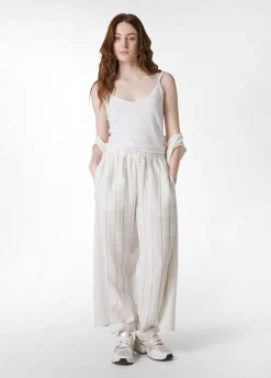 DEHA Top & T-Shirts*Top In Maglia Misto Lino Con Spalline Bianco