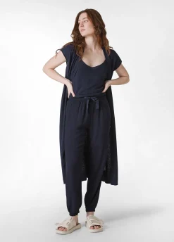 DEHA Top & T-Shirts*Top In Maglia Misto Lino Con Spalline Blu