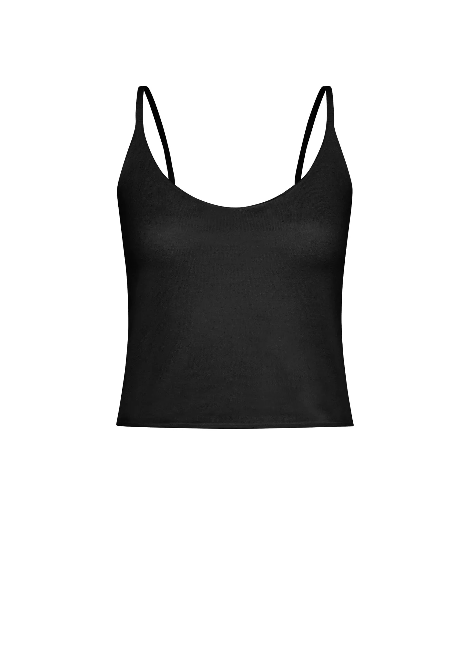 DEHA Top & T-Shirts*Top In Maglia Misto Lino Con Spalline Nero