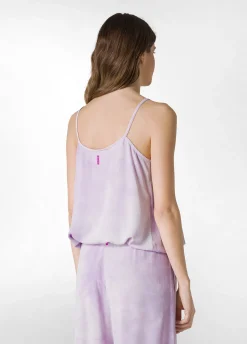 DEHA Top & T-Shirts*Top In Twill Effetto Batik Viola