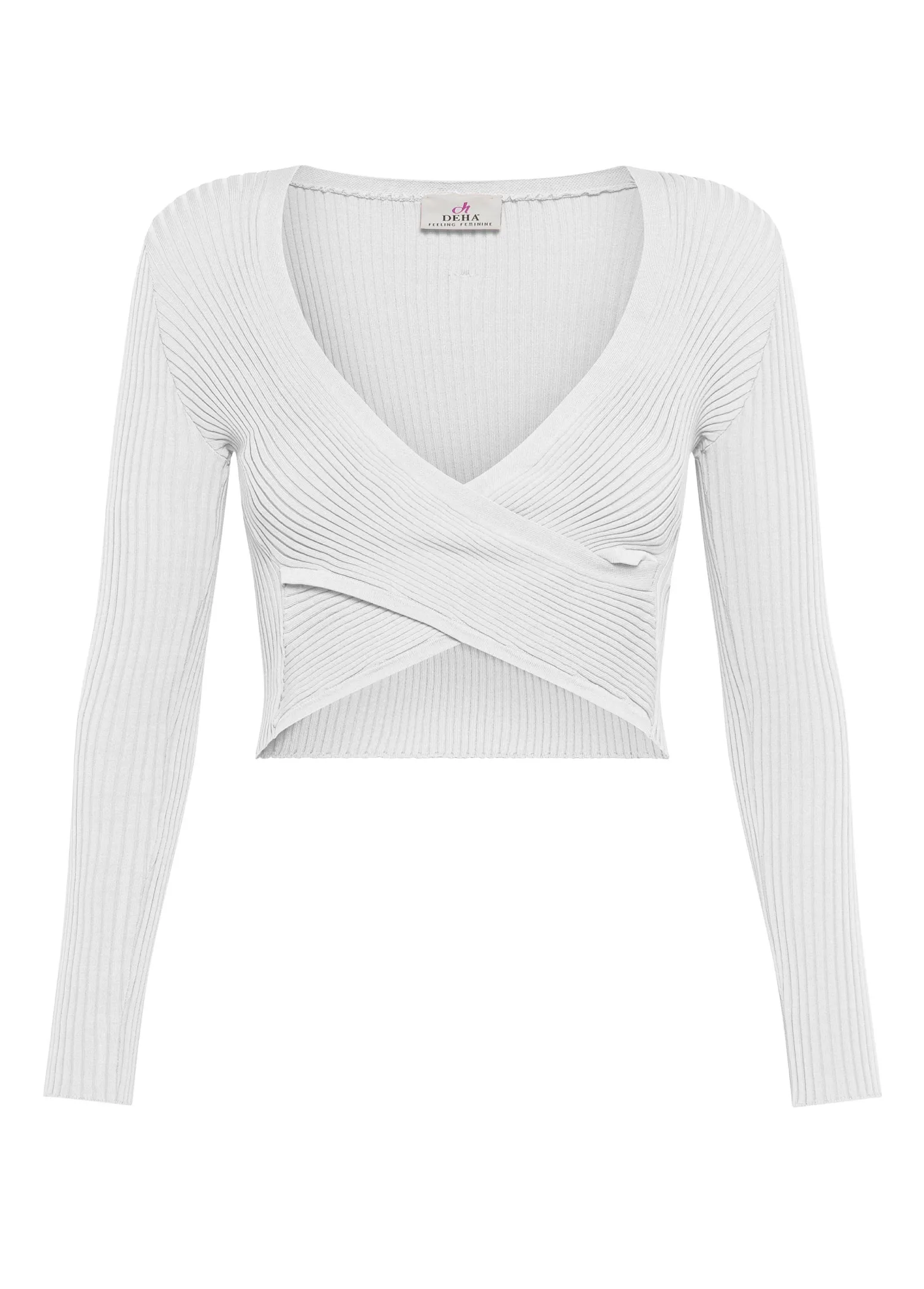 DEHA Felpe & Maglieria*Top Incrociato In Maglia Di Rayon Bianco