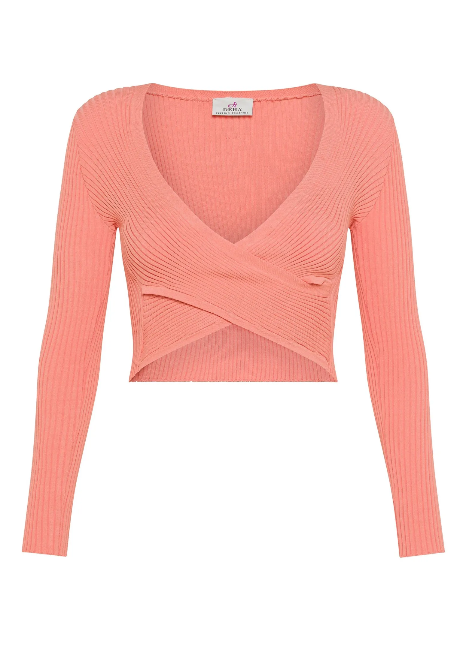 DEHA Top & T-Shirts*Top Incrociato In Maglia Di Rayon Arancio