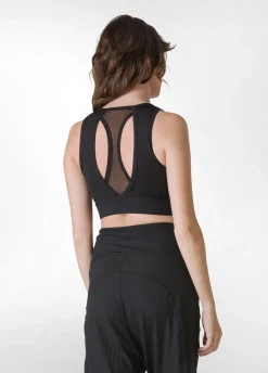 DEHA Canotte E Reggiseni Sportivi*Top Sportivo Con Inserto In Tulle Nero