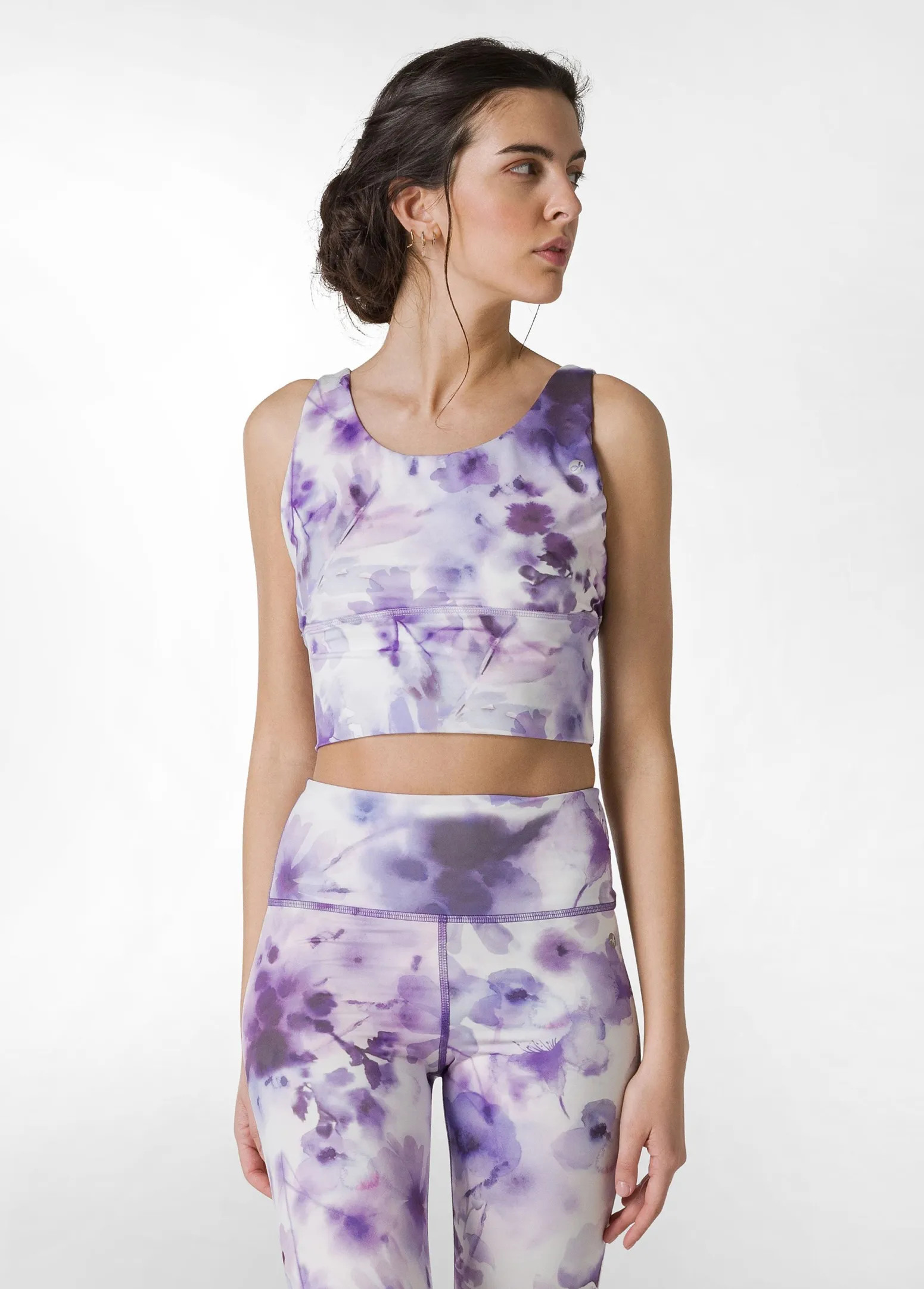 DEHA Canotte E Reggiseni Sportivi*Top Yoga In Microfibra Riciclata Stampata Viola