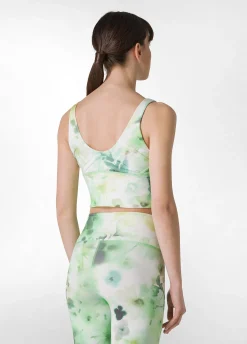 DEHA Canotte E Reggiseni Sportivi*Top Yoga In Microfibra Riciclata Stampata Verde