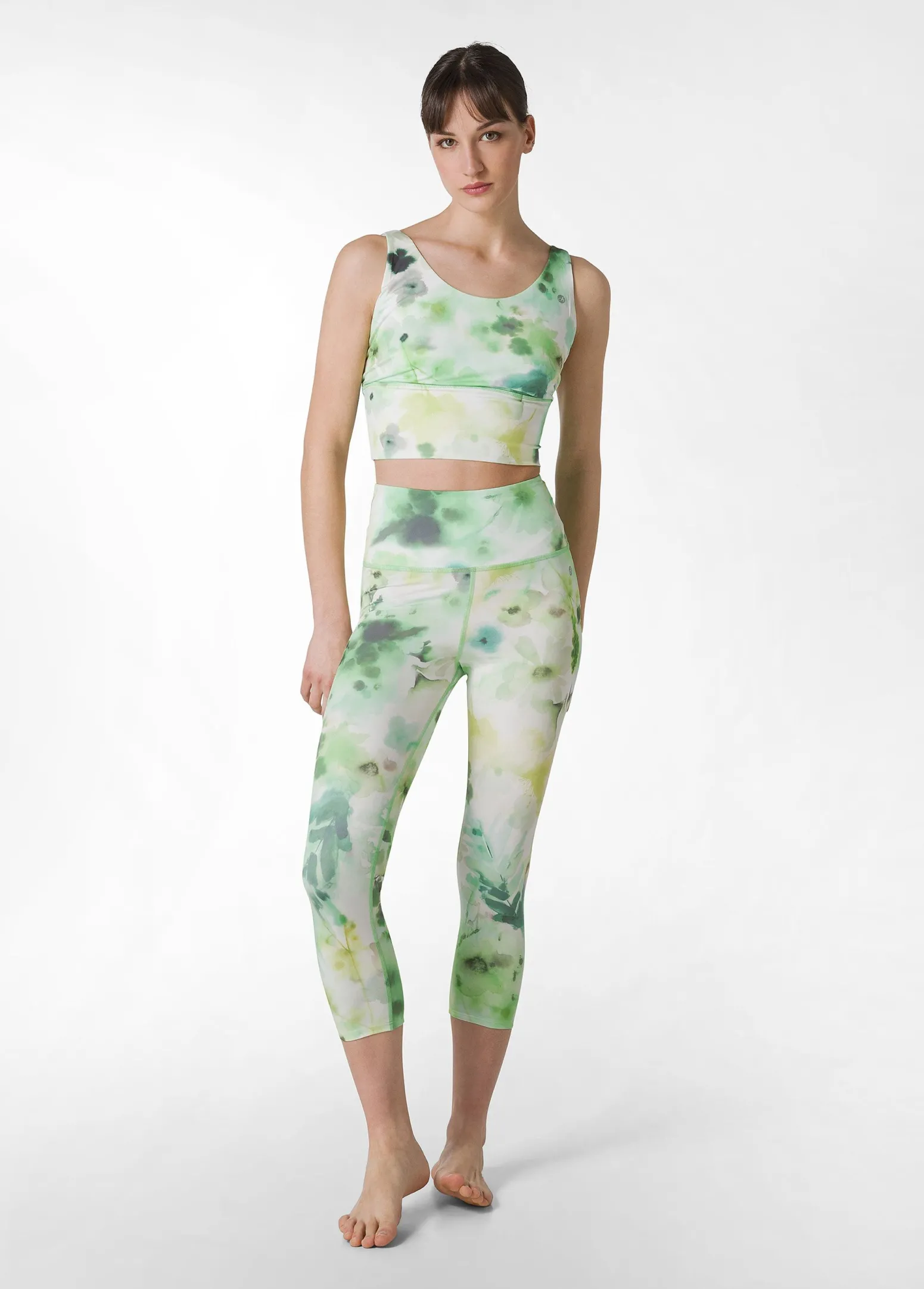 DEHA Canotte E Reggiseni Sportivi*Top Yoga In Microfibra Riciclata Stampata Verde