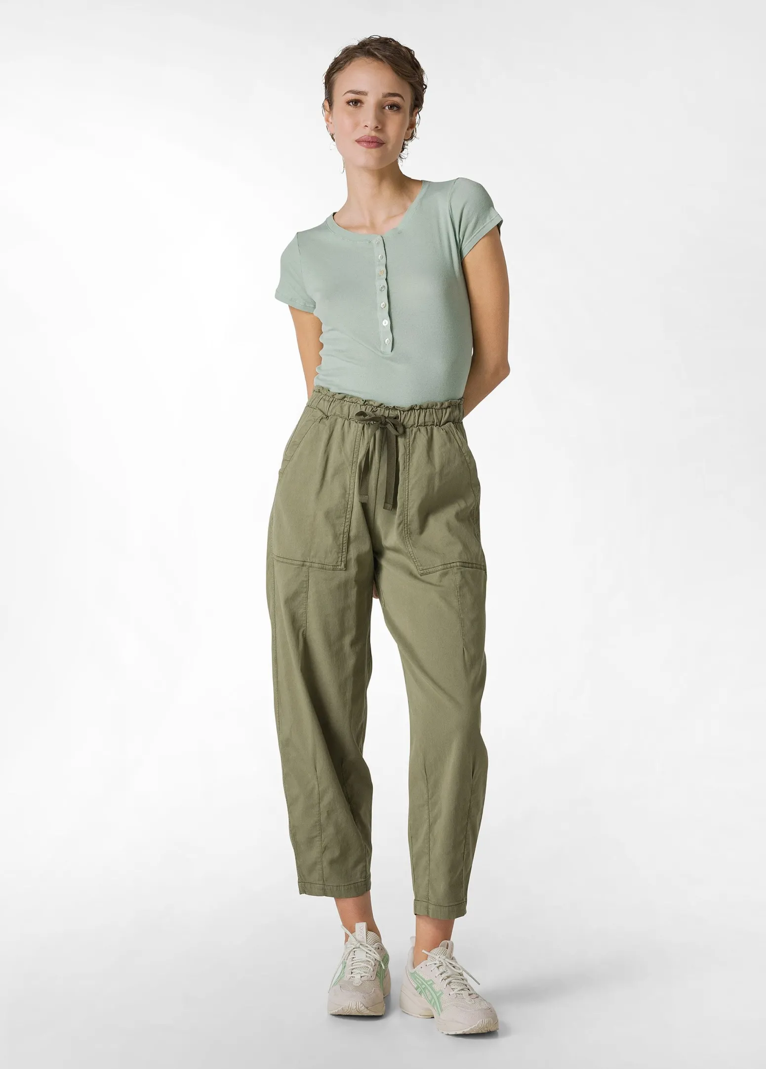 DEHA Top & T-Shirts*T-Shirt A Costine Con Bottoni Verde