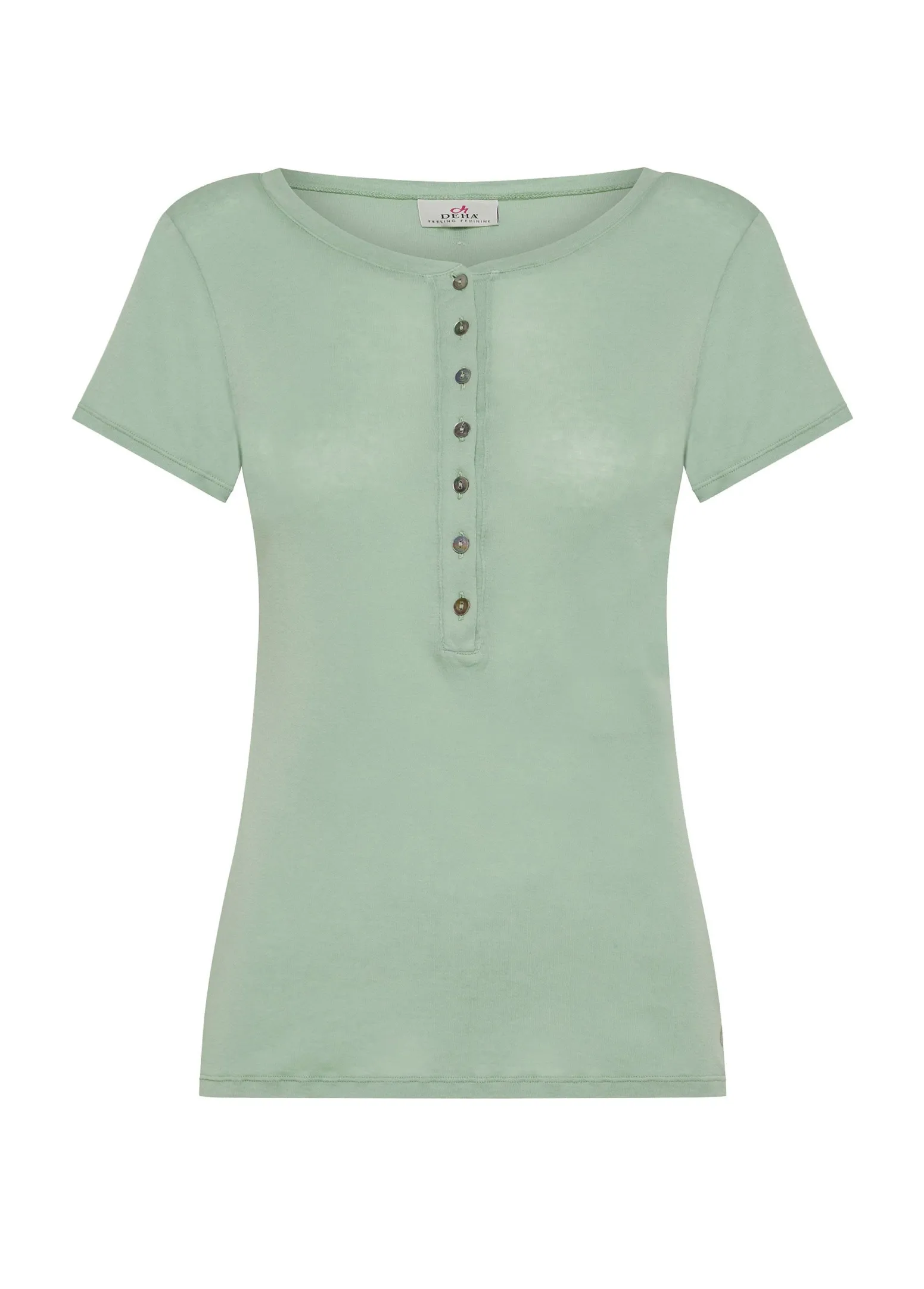 DEHA Top & T-Shirts*T-Shirt A Costine Con Bottoni Verde