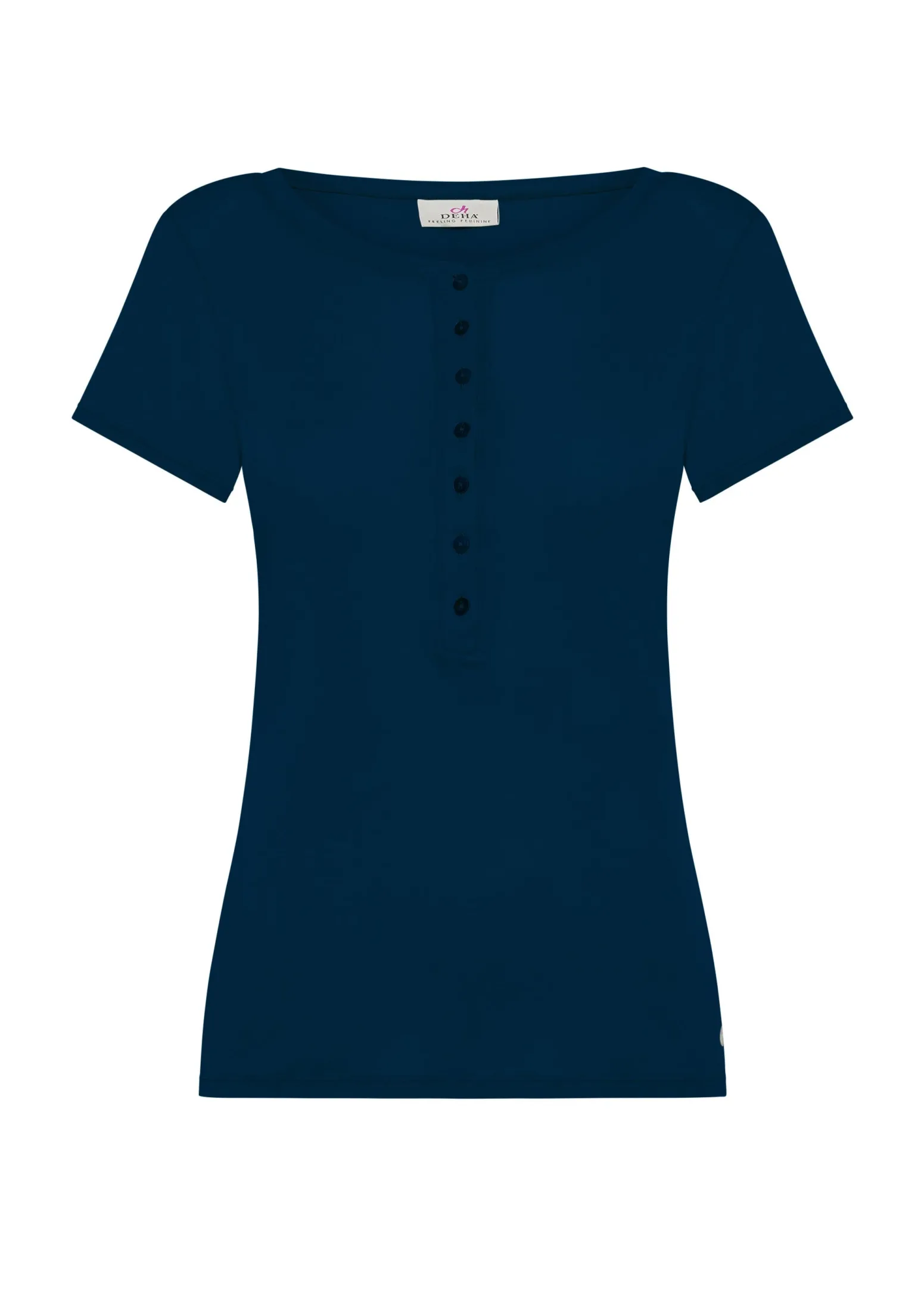 DEHA Top & T-Shirts*T-Shirt A Costine Con Bottoni Blu