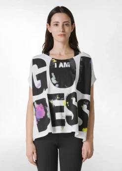 DEHA Top & T-Shirts*T-Shirt Ampia Con Grafica Bianco