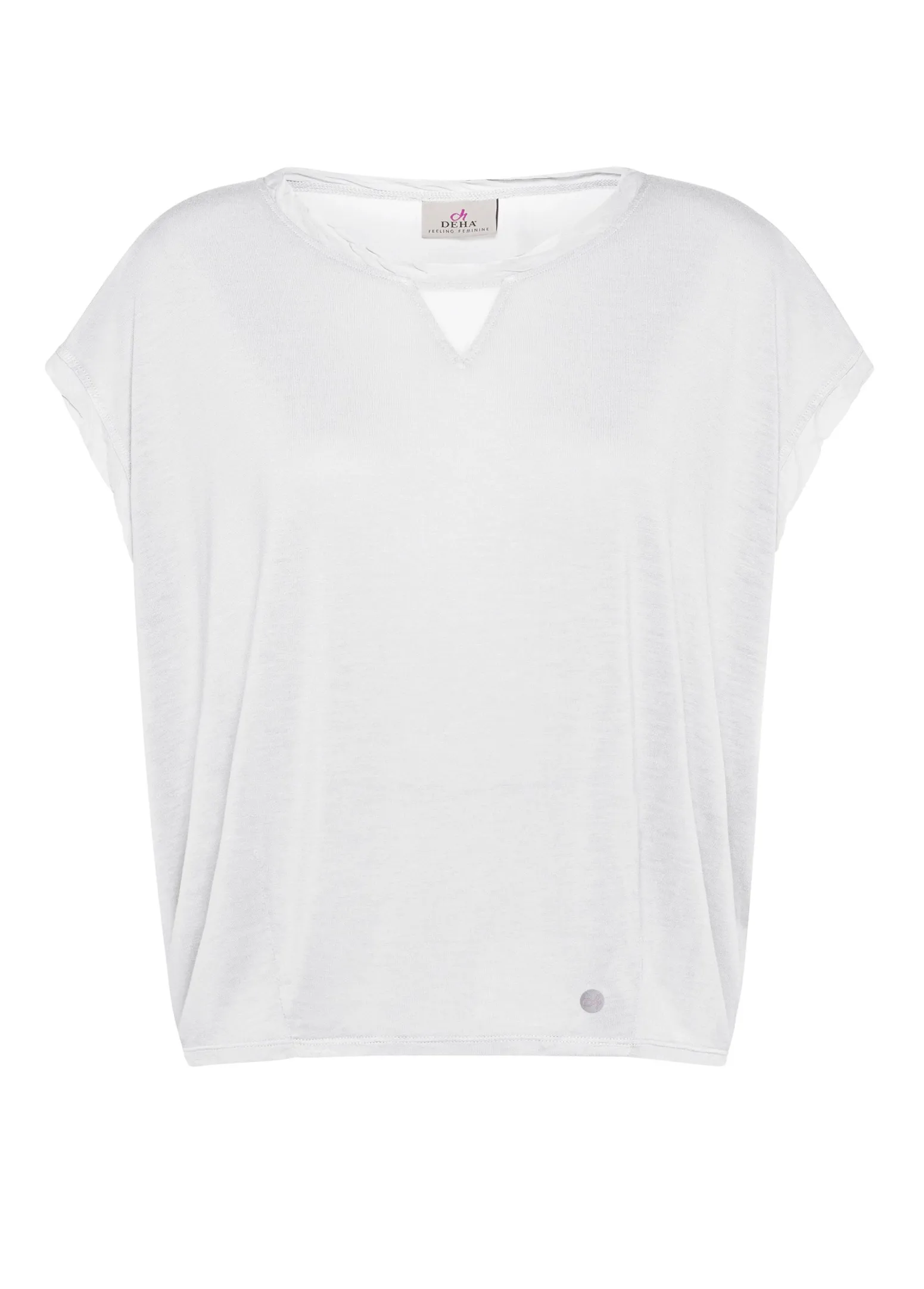 DEHA Top & T-Shirts*T-Shirt Ampia Misto Seta Bianco
