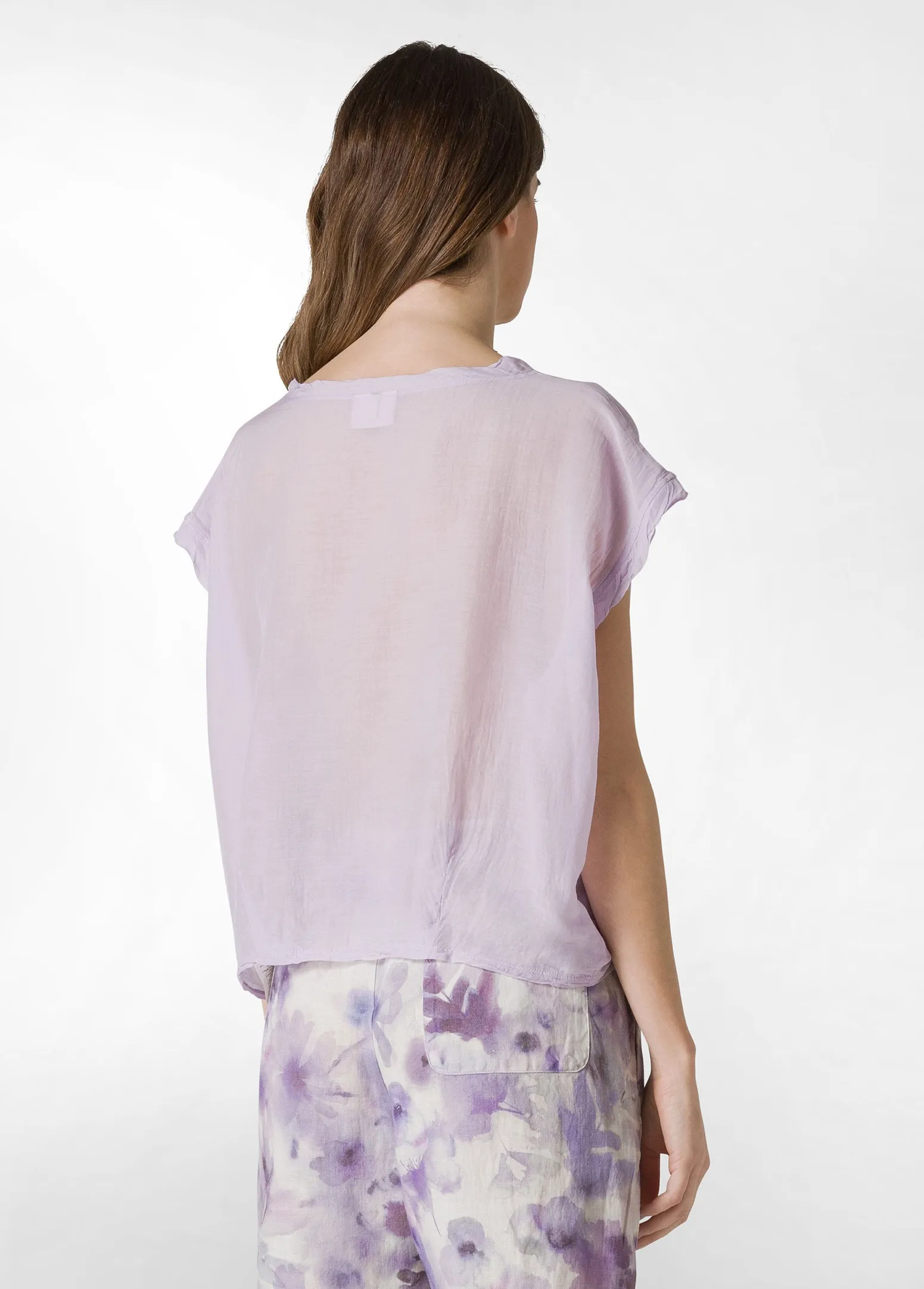 DEHA Top & T-Shirts*T-Shirt Ampia Misto Seta Viola