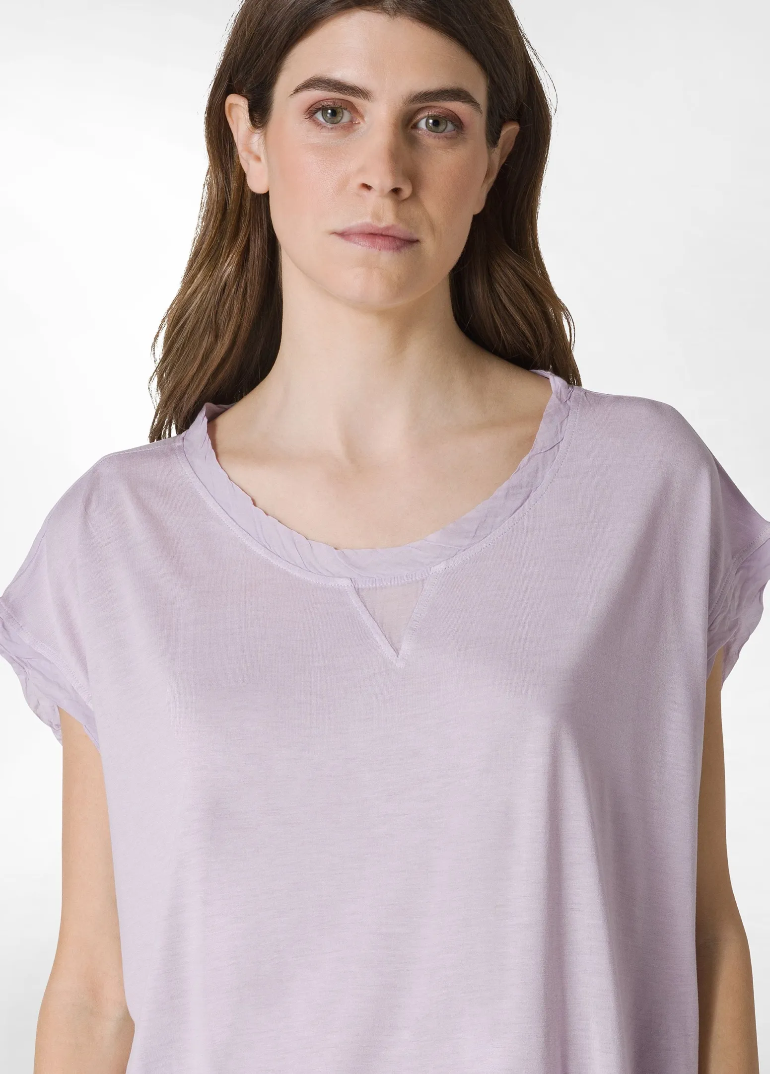 DEHA Top & T-Shirts*T-Shirt Ampia Misto Seta Viola