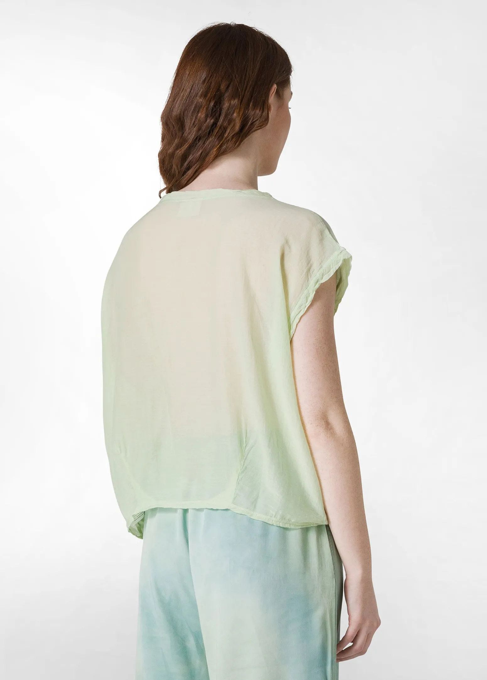 DEHA Top & T-Shirts*T-Shirt Ampia Misto Seta Verde