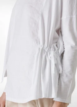 DEHA Camicie & Bluse*T-Shirt Asimmetrica In Jersey E Lino Bianco