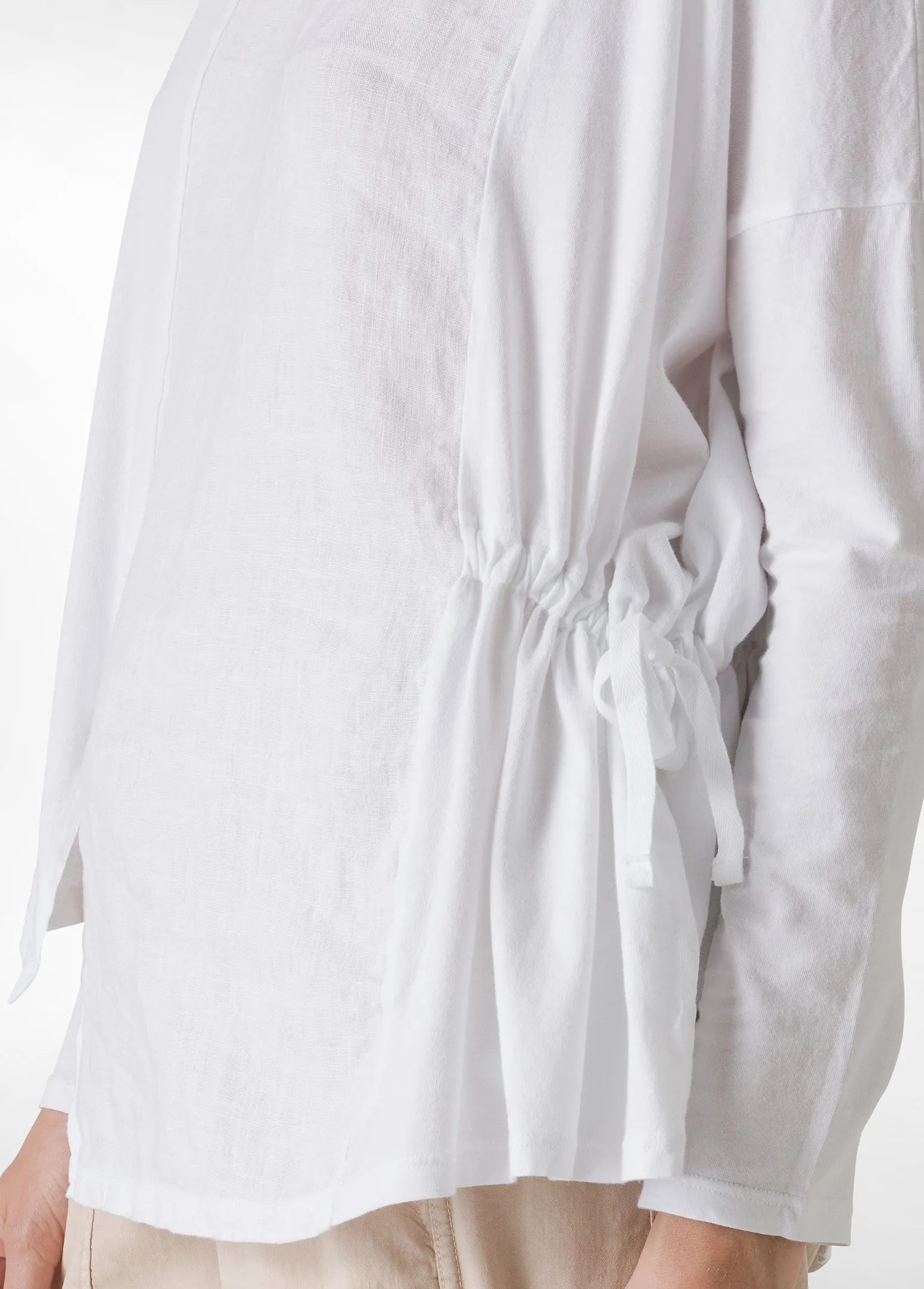 DEHA Camicie & Bluse*T-Shirt Asimmetrica In Jersey E Lino Bianco