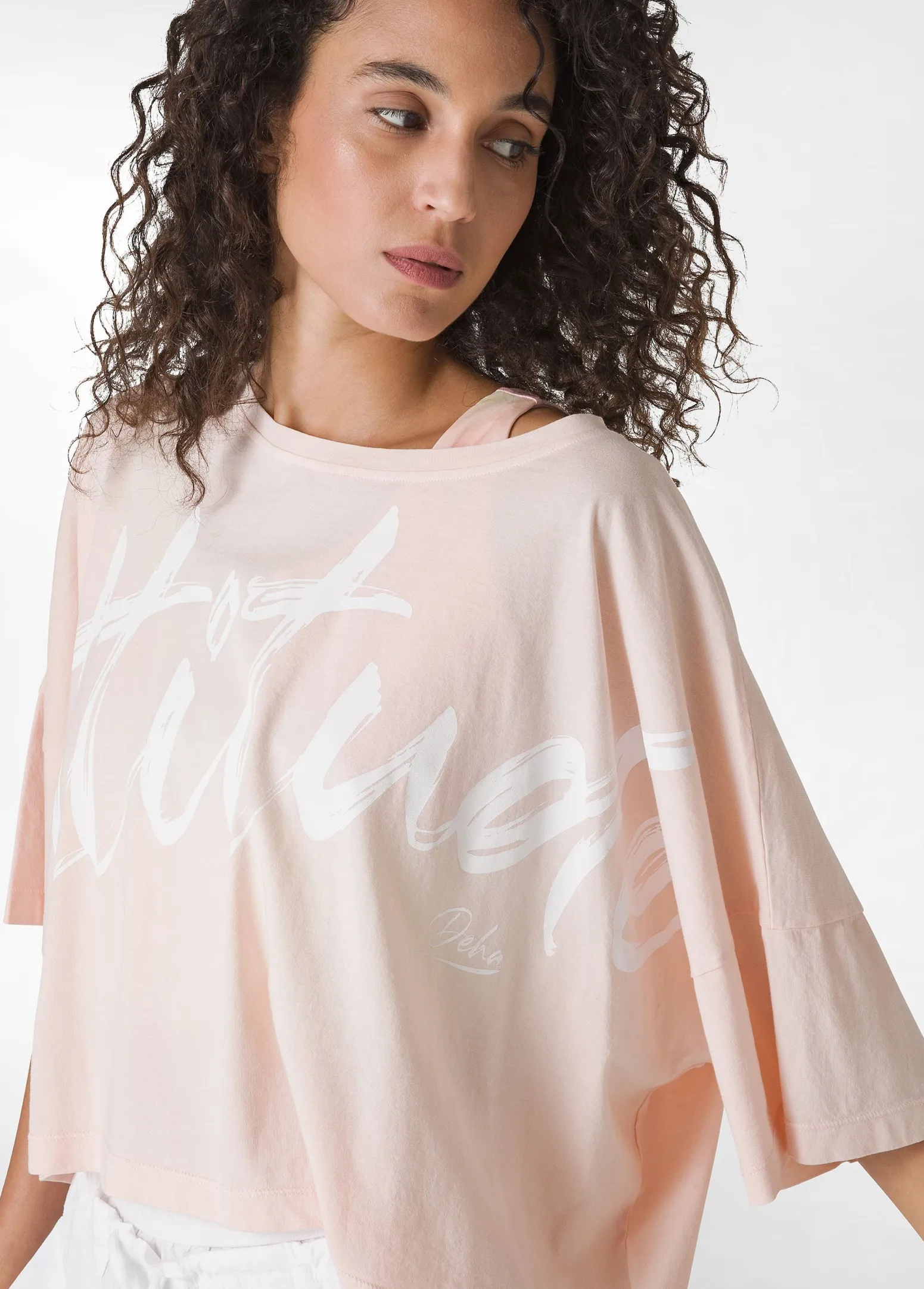DEHA Top & T-Shirts*T-Shirt Cropped Leggera Effetto Vintage Rosa