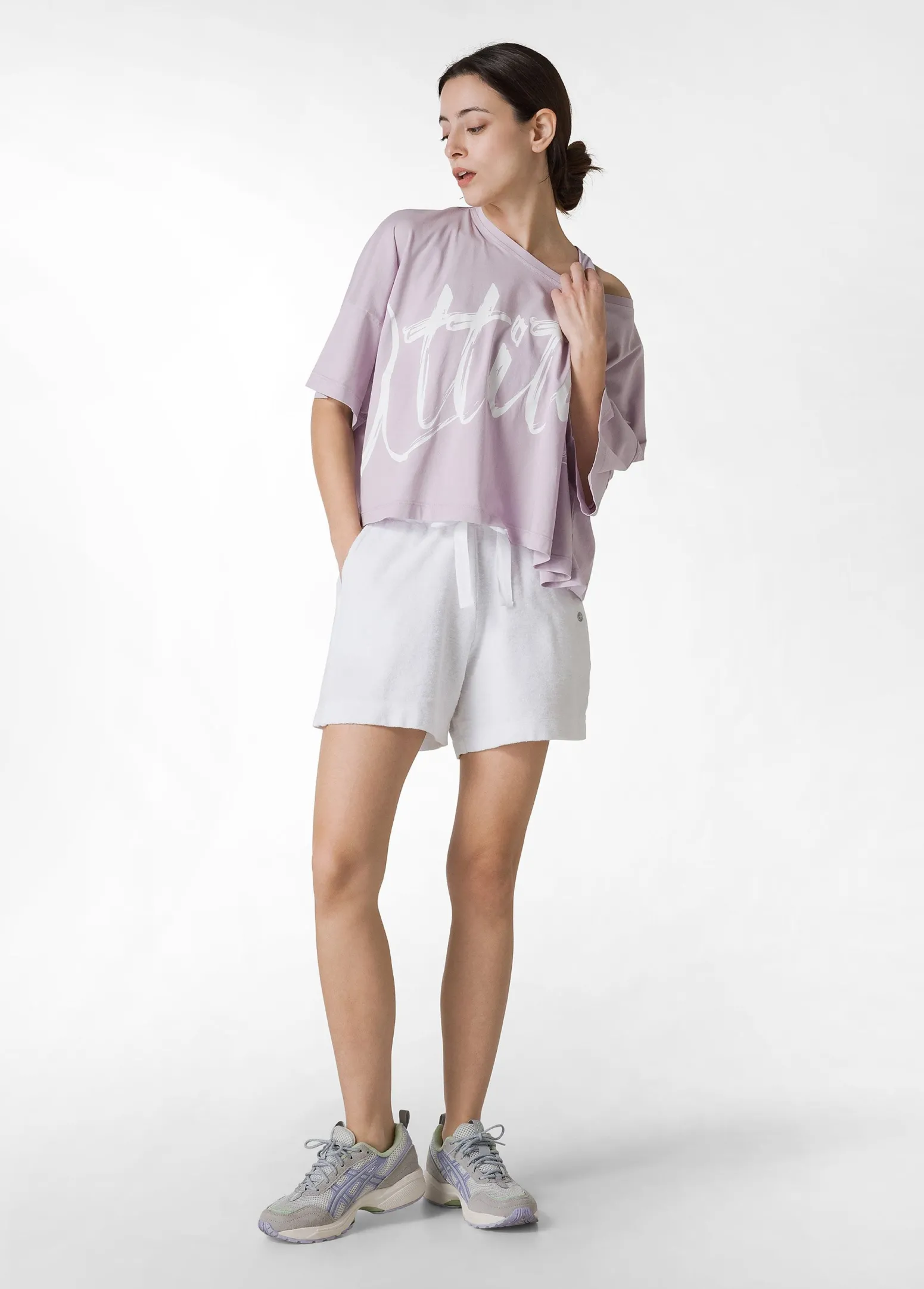 DEHA Top & T-Shirts*T-Shirt Cropped Leggera Effetto Vintage Viola