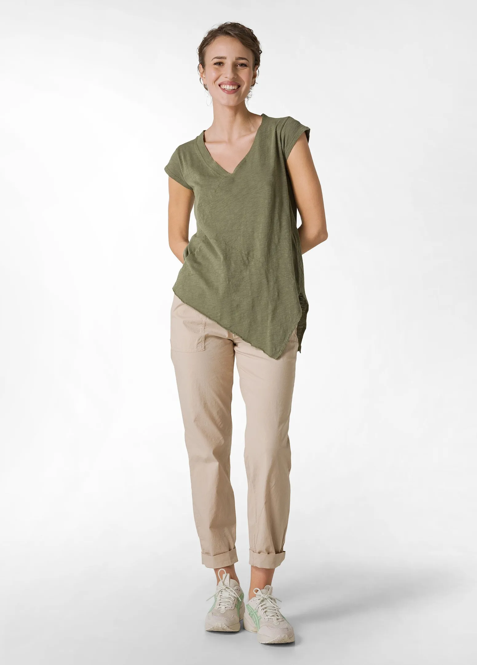 DEHA Top & T-Shirts*T-Shirt Fiammata Effetto Vintage Verde
