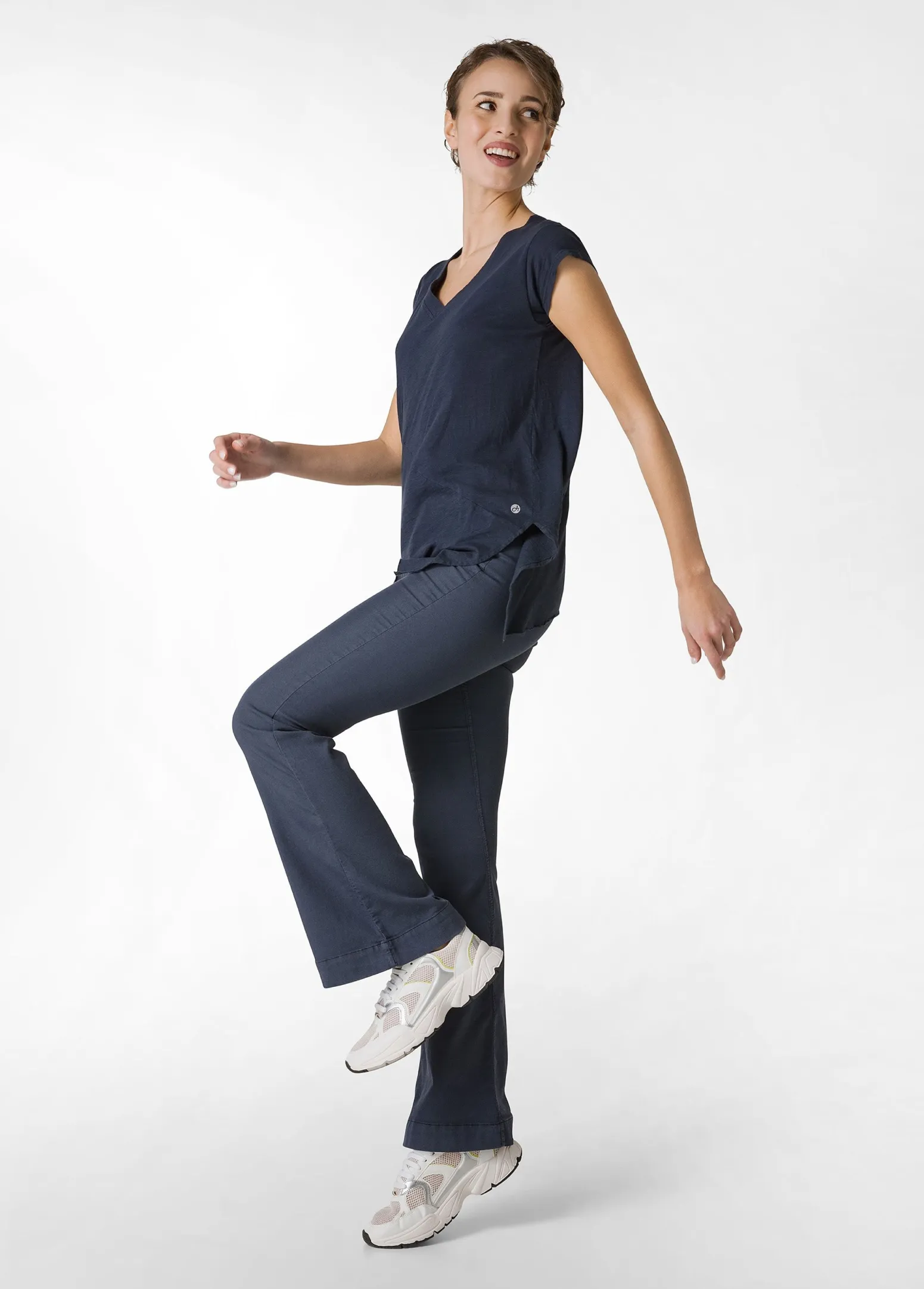 DEHA Top & T-Shirts*T-Shirt Fiammata Effetto Vintage Blu