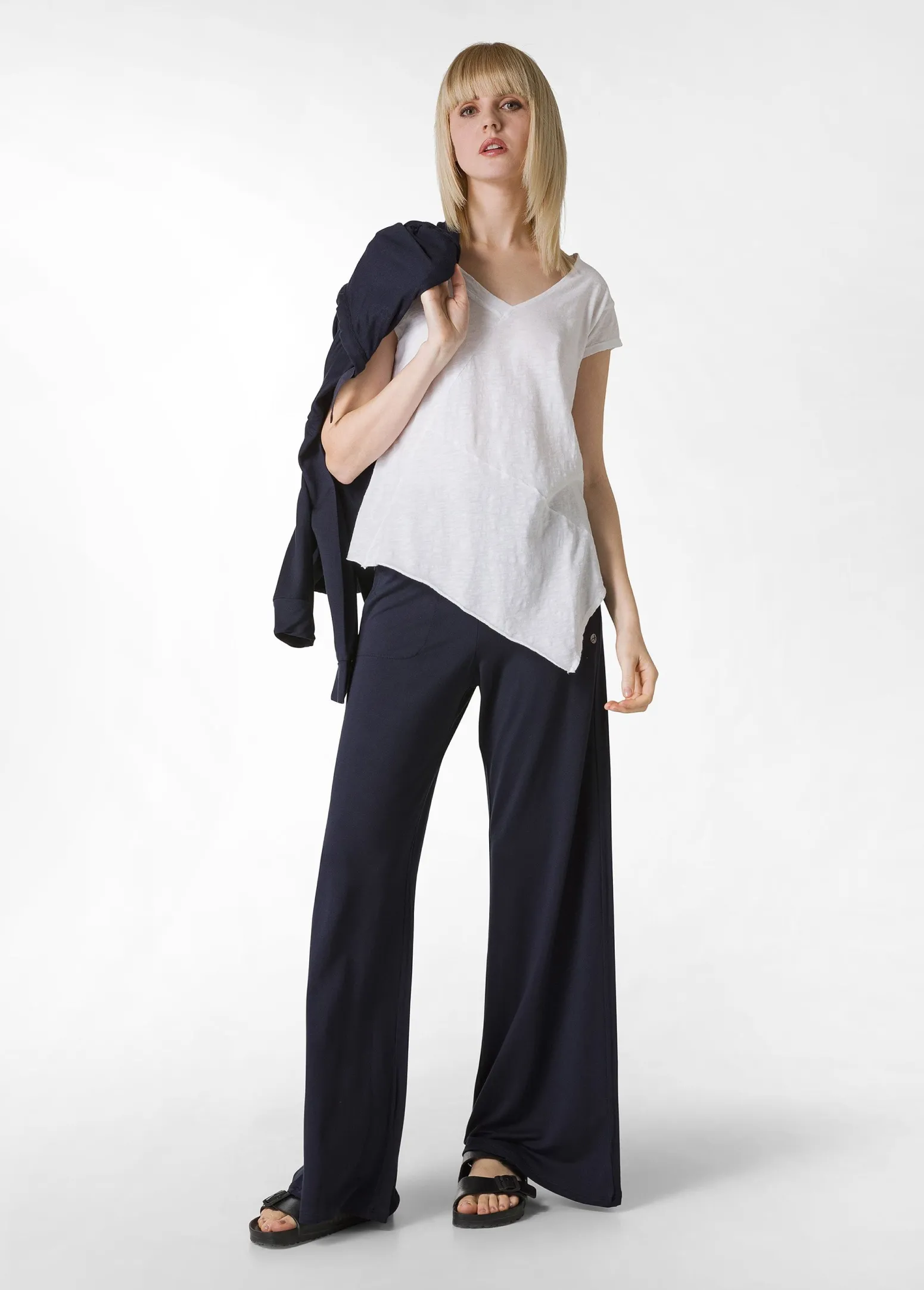 DEHA Top & T-Shirts*T-Shirt Fiammata Effetto Vintage Bianco