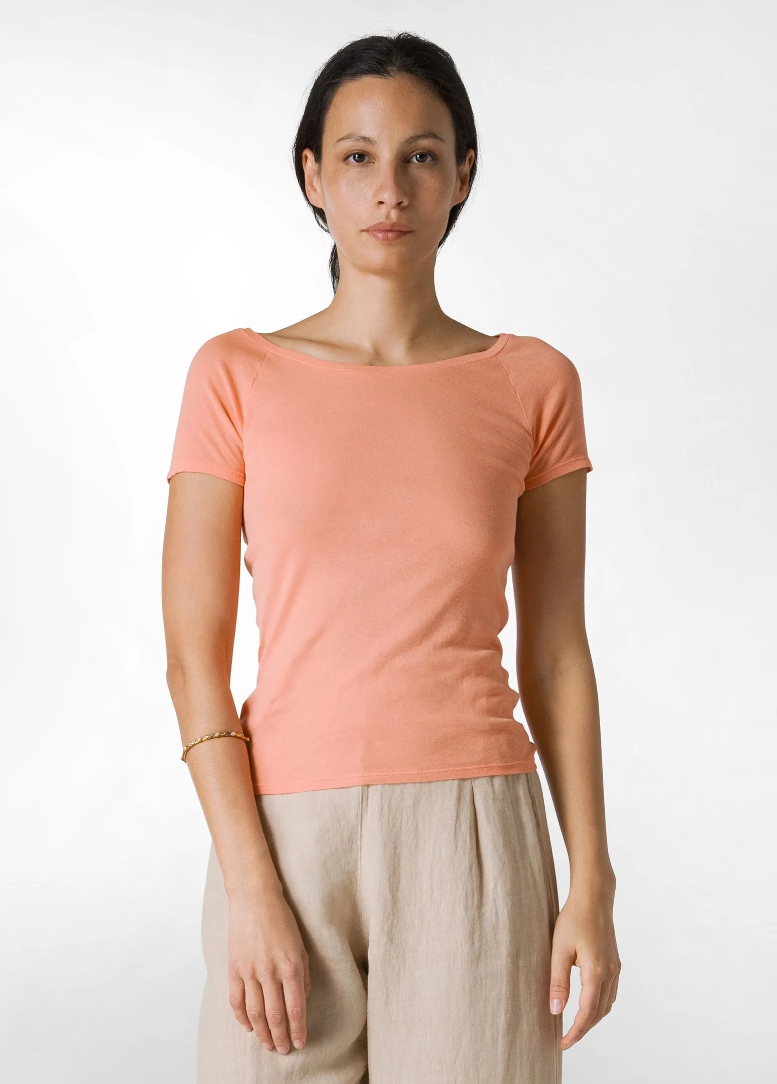 DEHA Top & T-Shirts*T-Shirt In Costina Leggera Arancio