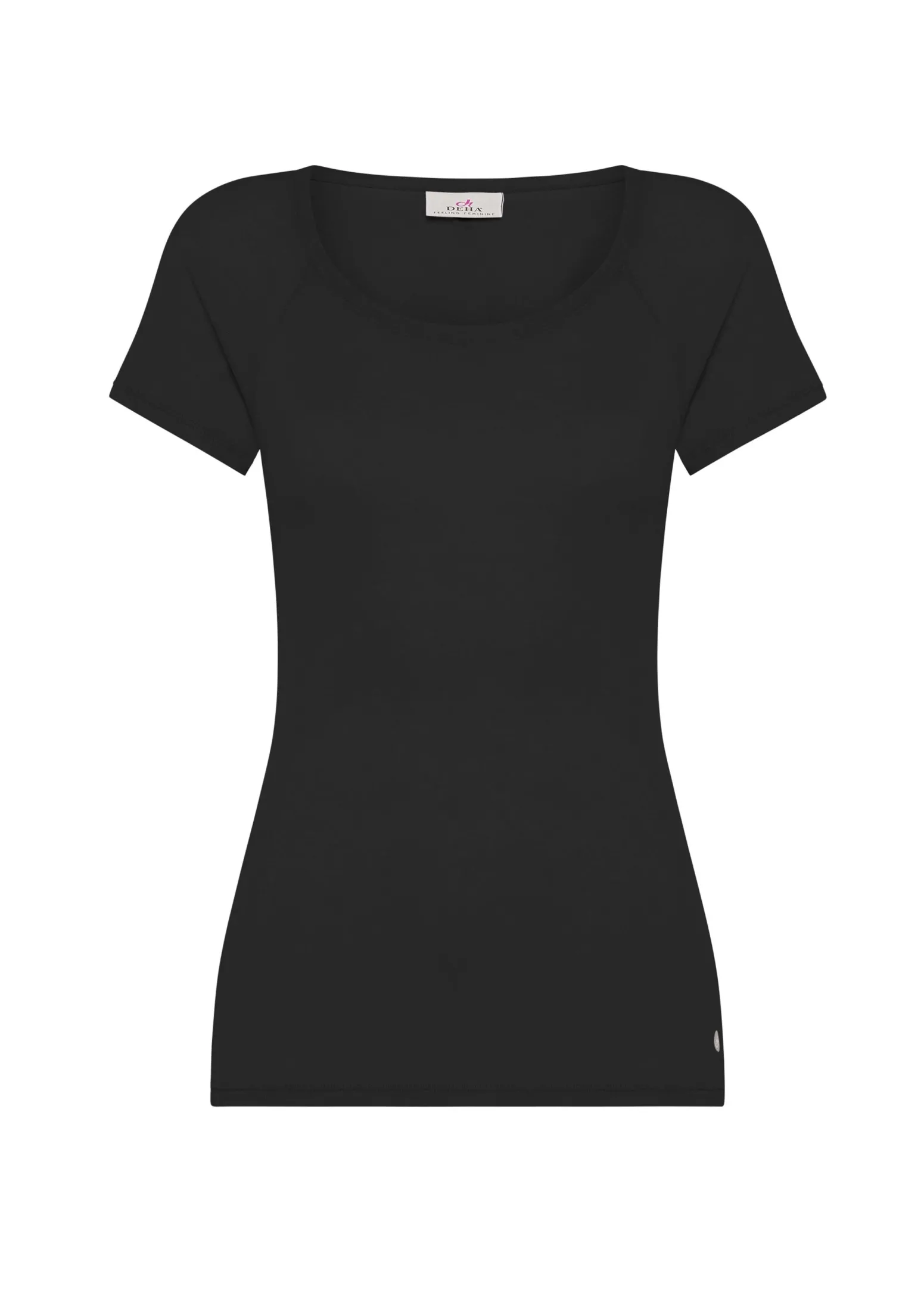 DEHA Top & T-Shirts*T-Shirt In Costina Leggera Nero