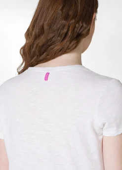 DEHA Top & T-Shirts*T-Shirt In Jersey Fiammato Bianco