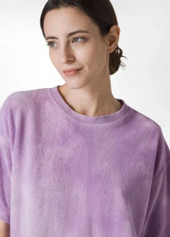DEHA Top & T-Shirts*T-Shirt In Spugna Effetto Batik Viola