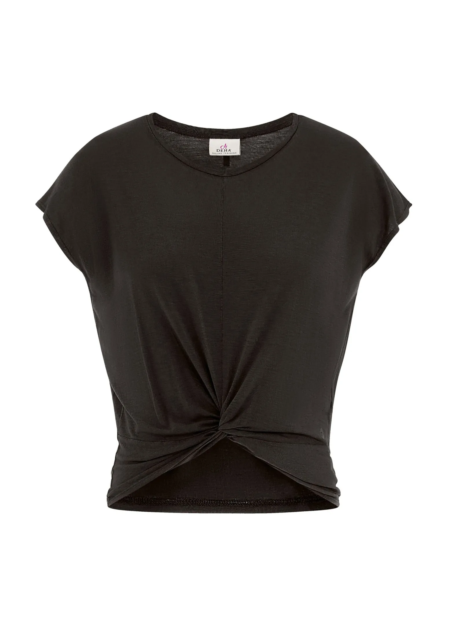 DEHA Top & T-Shirts*T-Shirt In Viscosa Con Nodo Nero