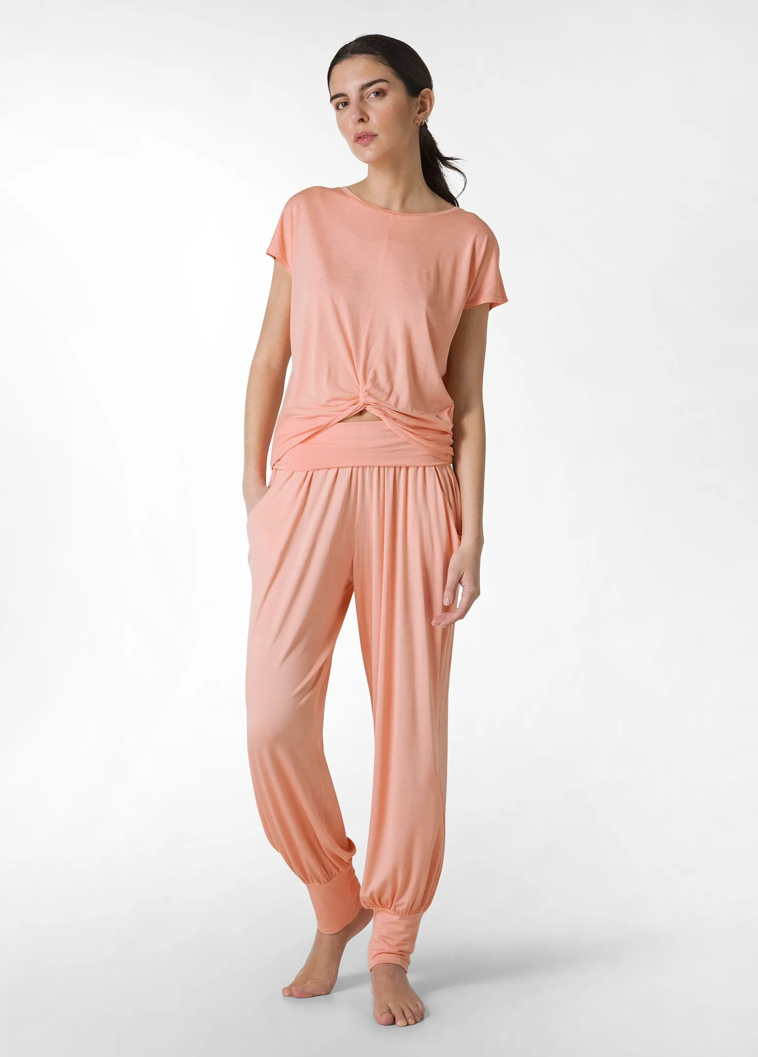 DEHA Top & T-Shirts*T-Shirt In Viscosa Con Nodo Arancio