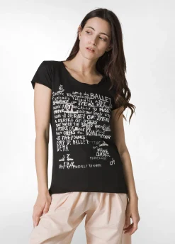DEHA Top & T-Shirts*T-Shirt Leggera Con Stampa Nero