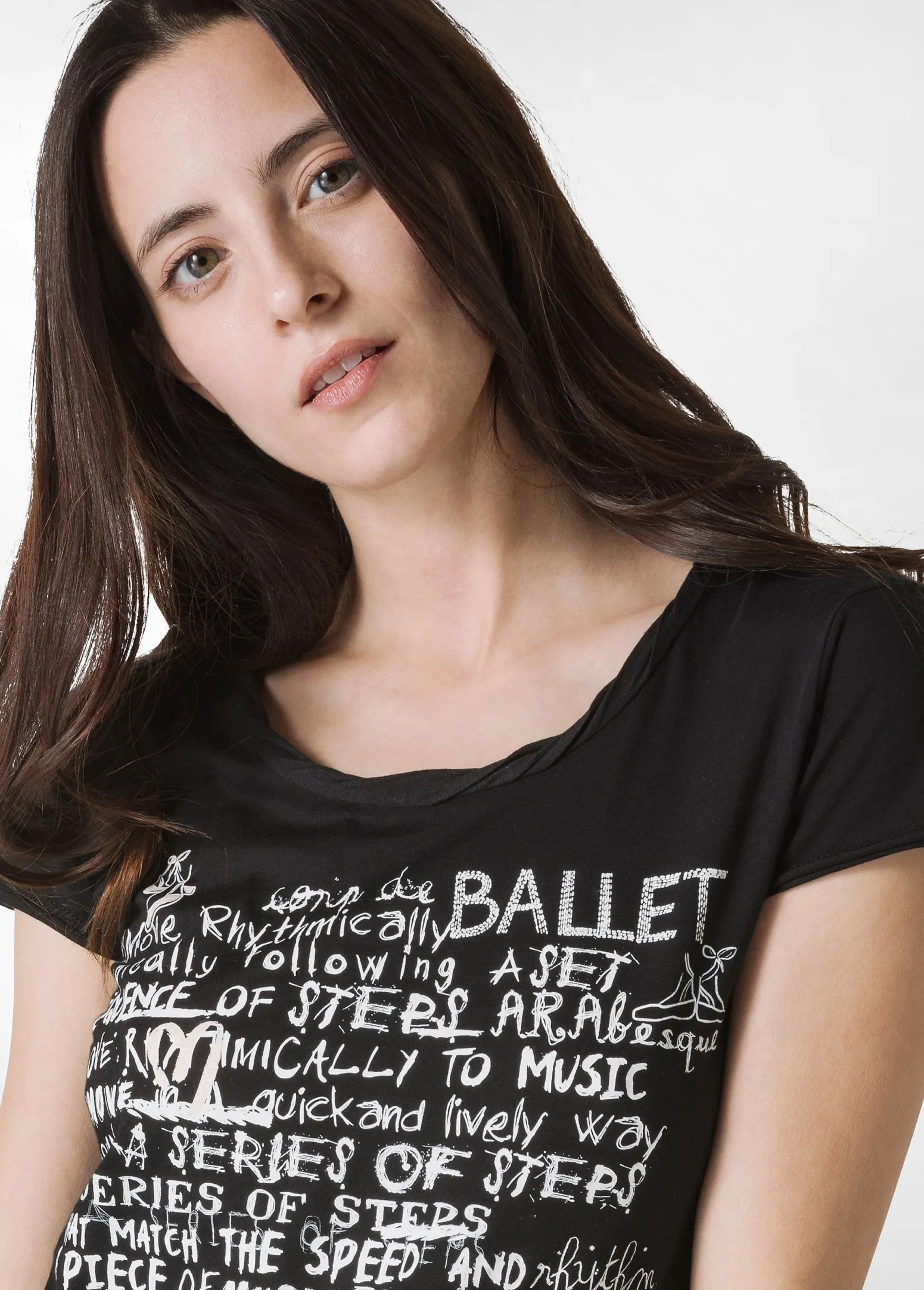 DEHA Top & T-Shirts*T-Shirt Leggera Con Stampa Nero