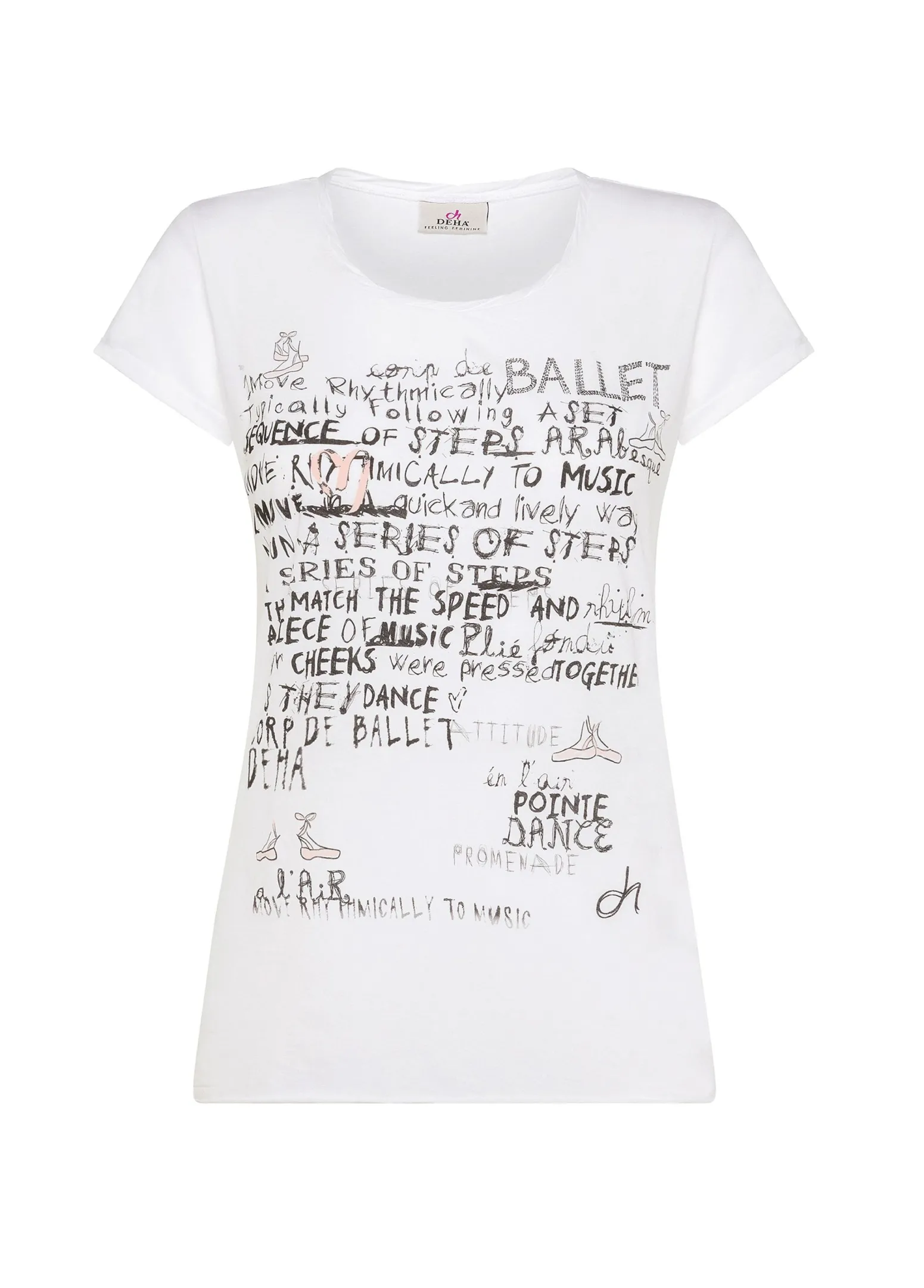 DEHA Top & T-Shirts*T-Shirt Leggera Con Stampa Bianco