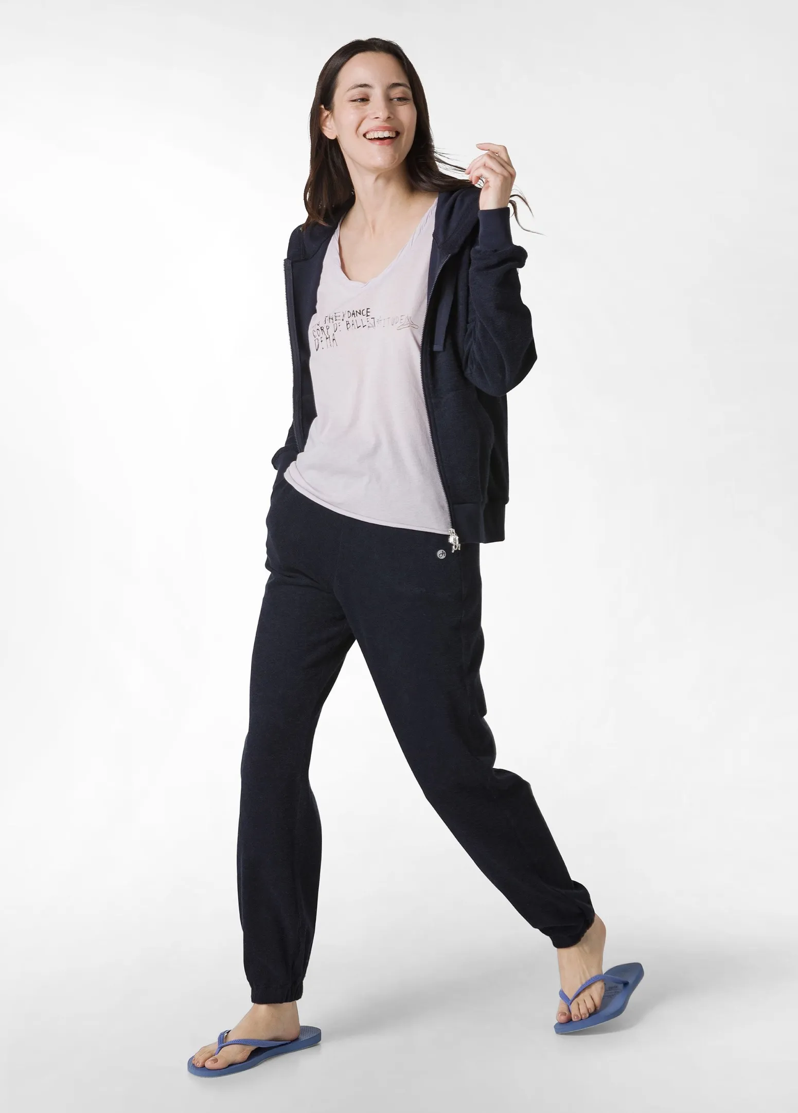 DEHA Top & T-Shirts*T-Shirt Leggera Scollo A V Con Stampa Viola