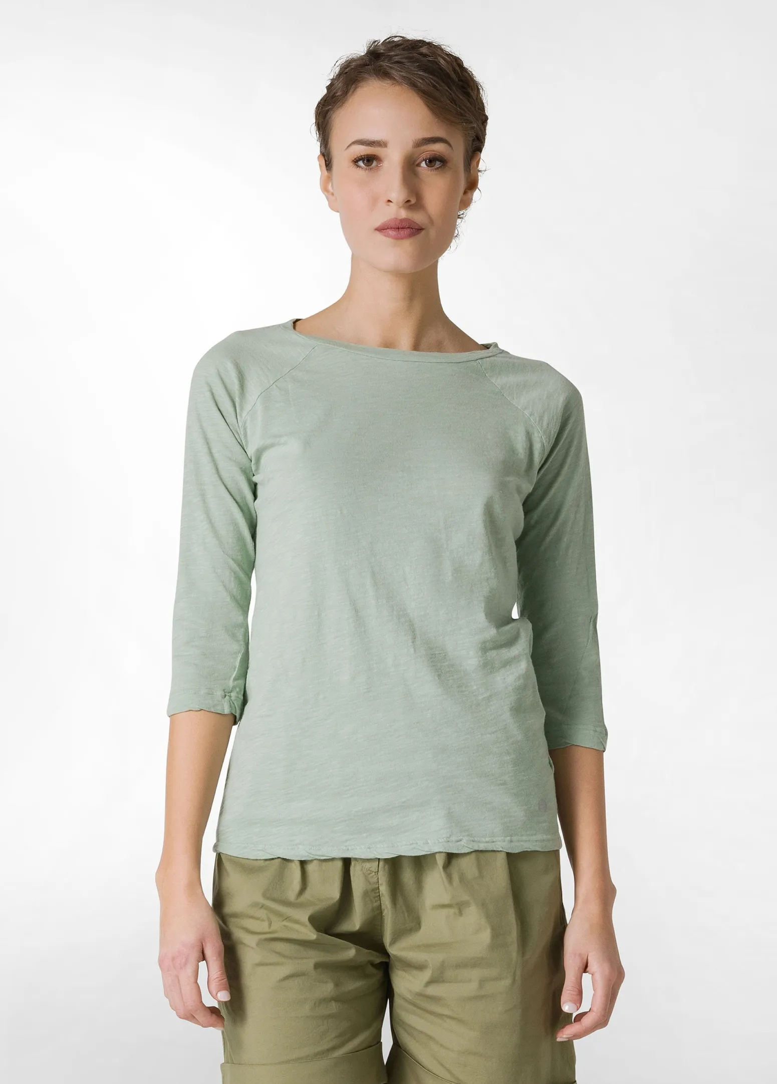 DEHA Top & T-Shirts*T-Shirt Manica 3/4 In Jersey Fiammato Verde