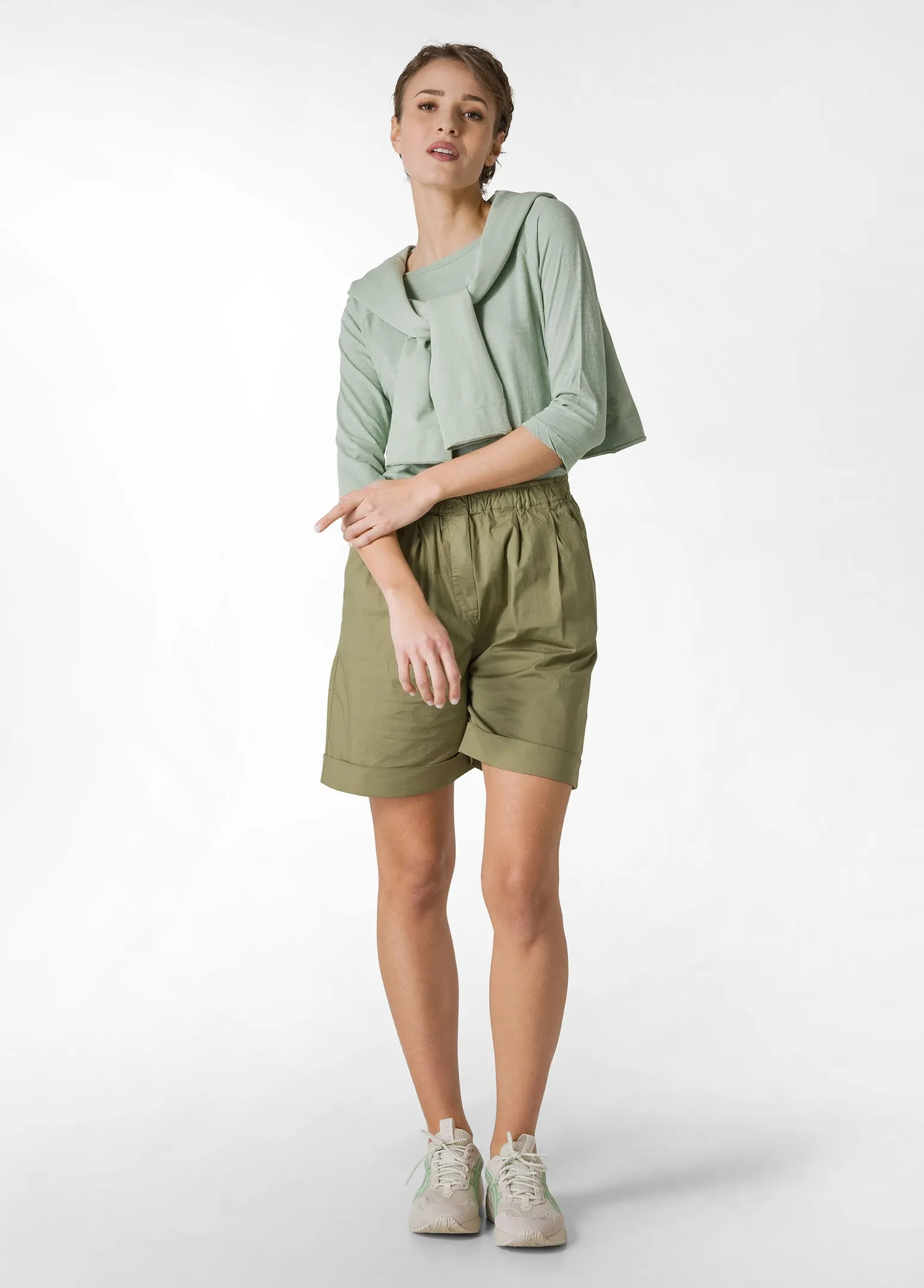 DEHA Top & T-Shirts*T-Shirt Manica 3/4 In Jersey Fiammato Verde