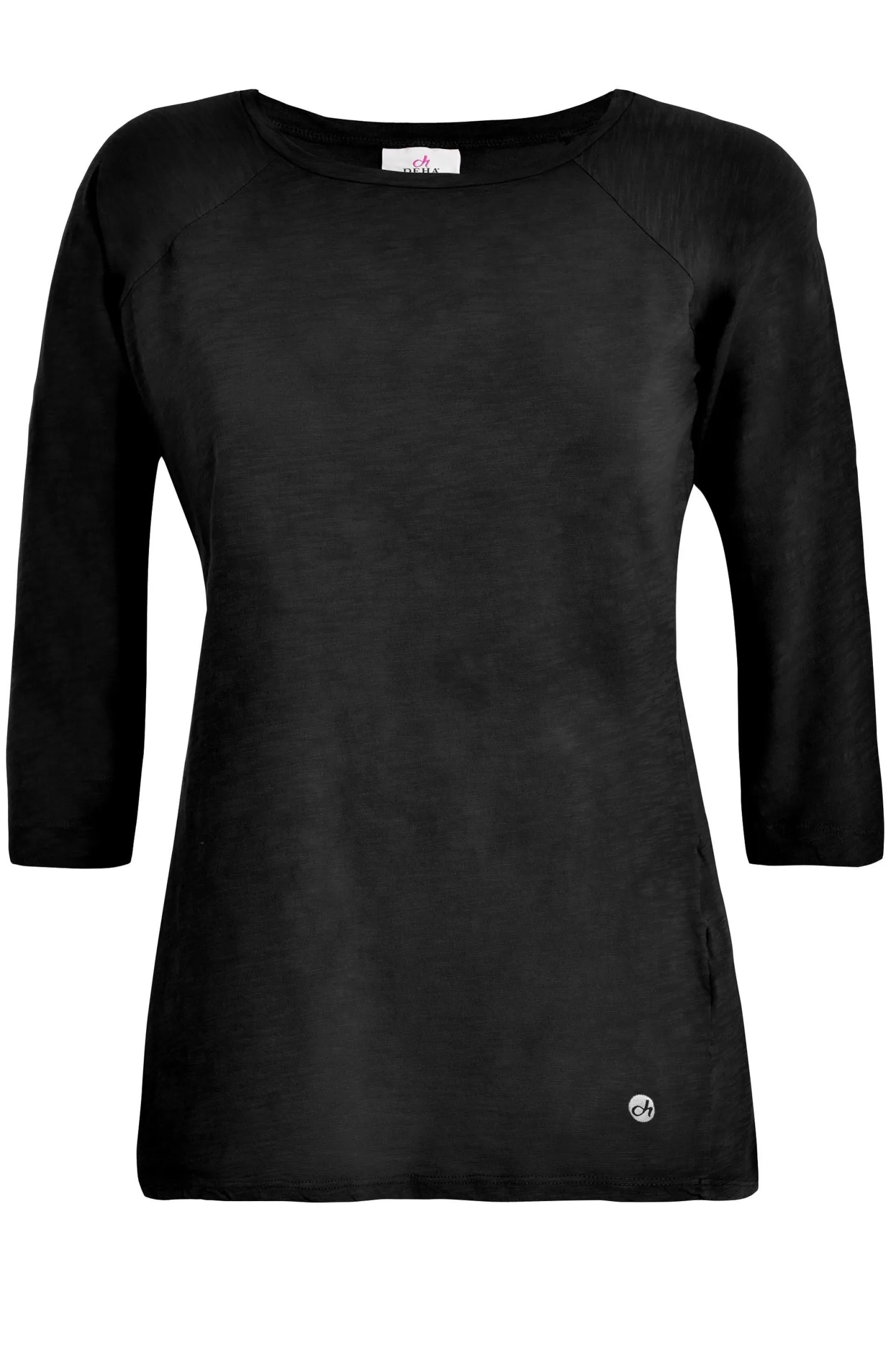 DEHA Top & T-Shirts*T-Shirt Manica 3/4 In Jersey Fiammato Nero