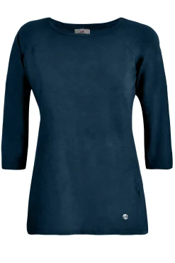 DEHA Top & T-Shirts*T-Shirt Manica 3/4 In Jersey Fiammato Blu
