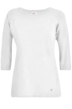 DEHA Top & T-Shirts*T-Shirt Manica 3/4 In Jersey Fiammato Bianco