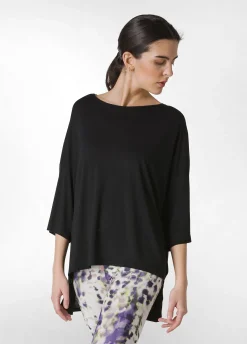 DEHA Top & T-Shirts*T-Shirt Maxi In Viscosa Nero
