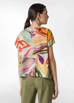 DEHA Top & T-Shirts*T-Shirt Organica Ampia Stampata Verde