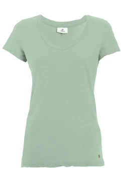 DEHA Top & T-Shirts*T-Shirt Scollo A V In Jersey Fiammato Verde