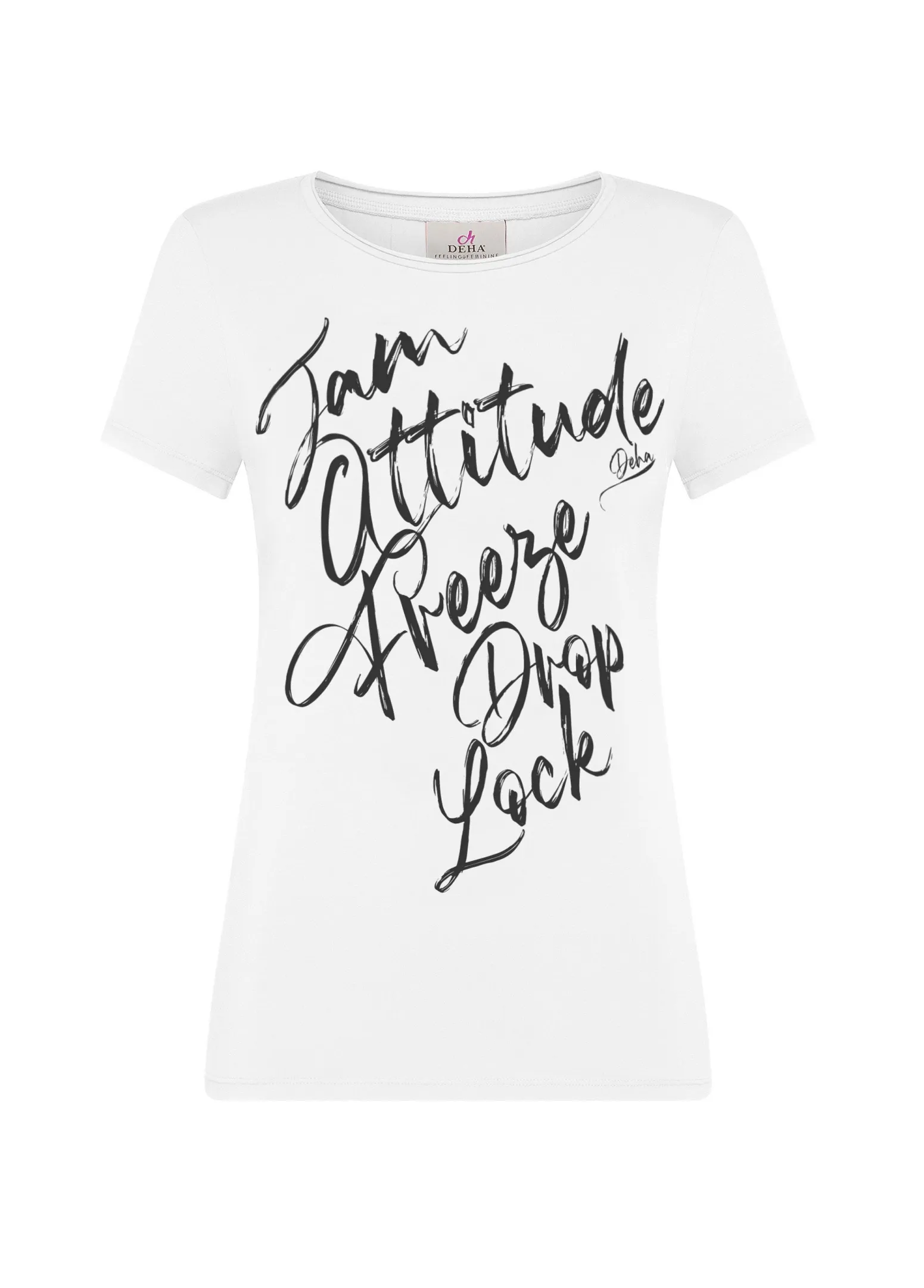 DEHA Top & T-Shirts*T-Shirt Stretch Leggera Con Grafica Bianco