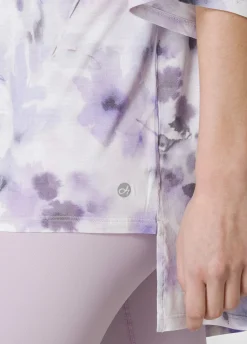 DEHA Top & T-Shirts*T-Shirt Yoga Maxi Stampata Viola